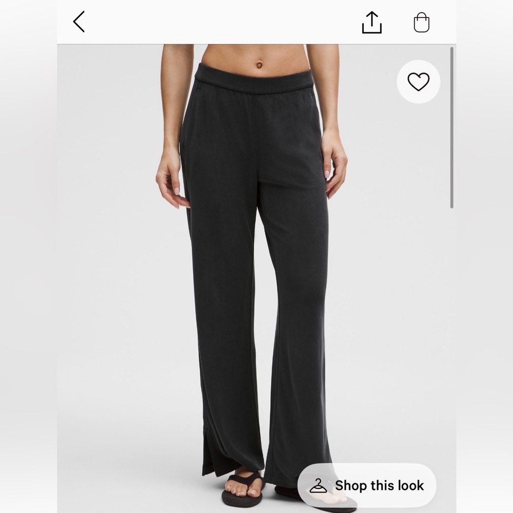 lululemon athletica soft stream high rise wide leg pique pant